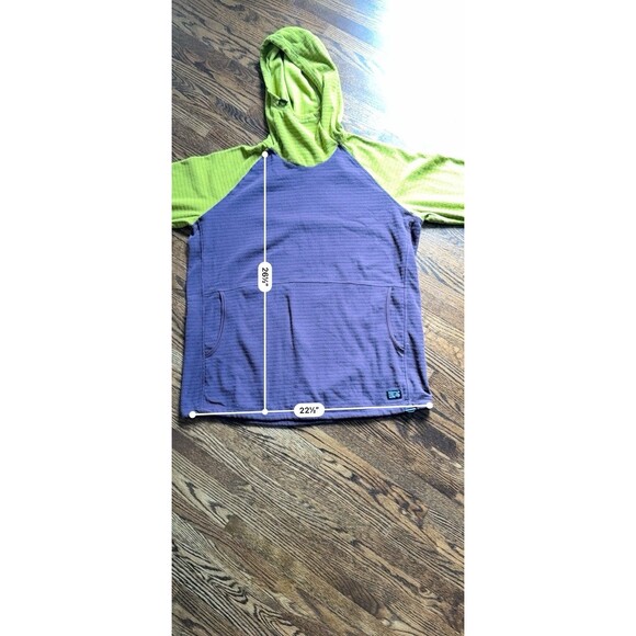 Mountain Hardwear Hoodie Sweatshirt Womens XL Green/purple Waffle Knit Gorpcore - Picture 8 of 8